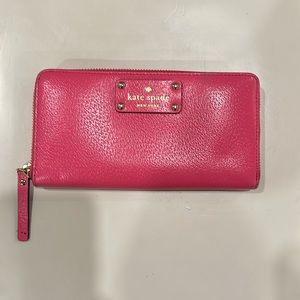 Hot Pink Kate Spade Zip Around Continental Wallet | EUC